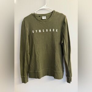 GYMSHARK Sweatshirt Waffle Knit Thermal Crewneck Sz M Men’s Army Green Slim Fit